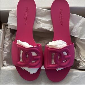 Dolce & Gabbana Fuchsia Slide Sandals
